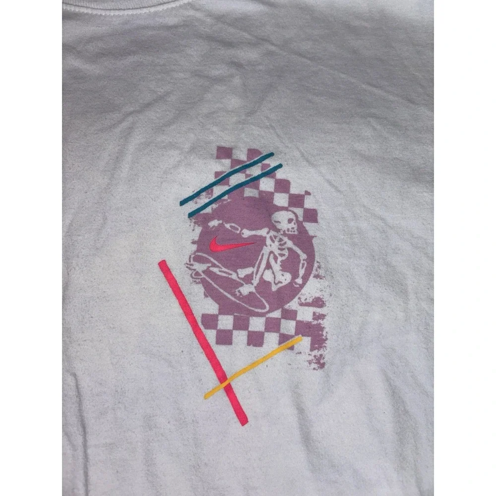 Nike Y2K Graphic‎ T Shirt Mens Xxl Fingerprint World Skate Design White